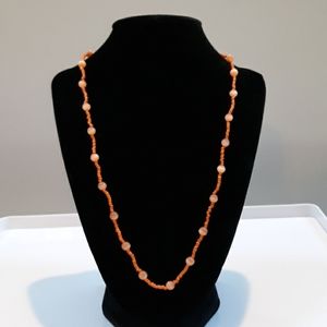 Beaded orange necklace like new